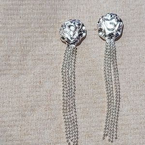 Flower  silver earrings